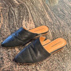 Lucky Brand Dark Leather Mules